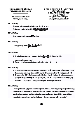 Đề thi học sinh giỏi lớp 9 THCS môn thi Toán